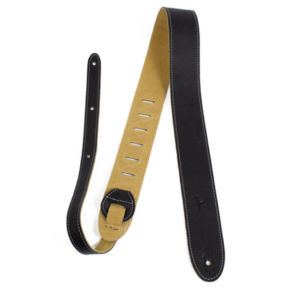 Italian Leathers Black Guitar Strap