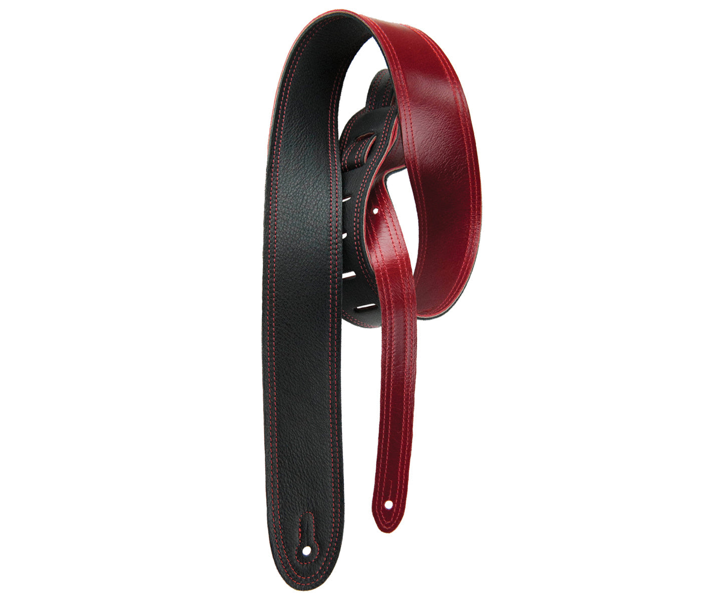 Black/Cherry Red Reversible Guitar Strap