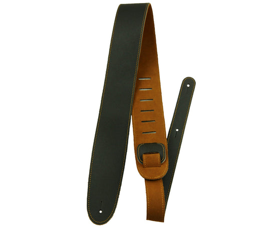 2.5 Reversible Black Leather / Natural Suede Guitar Strap