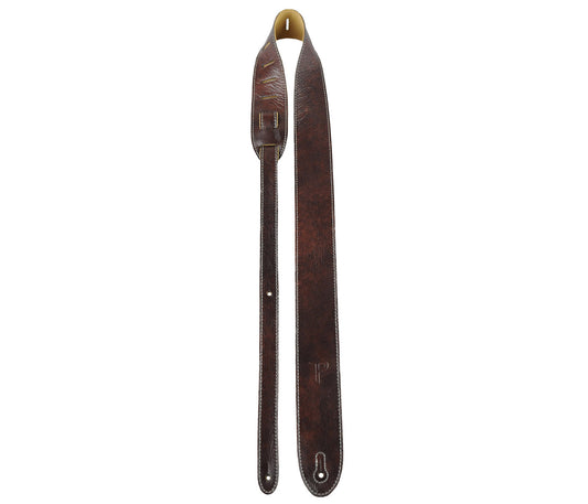 Italian Leathers Mahogany Guitar Strap