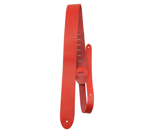 2 Red Basic Leather Guitar Strap