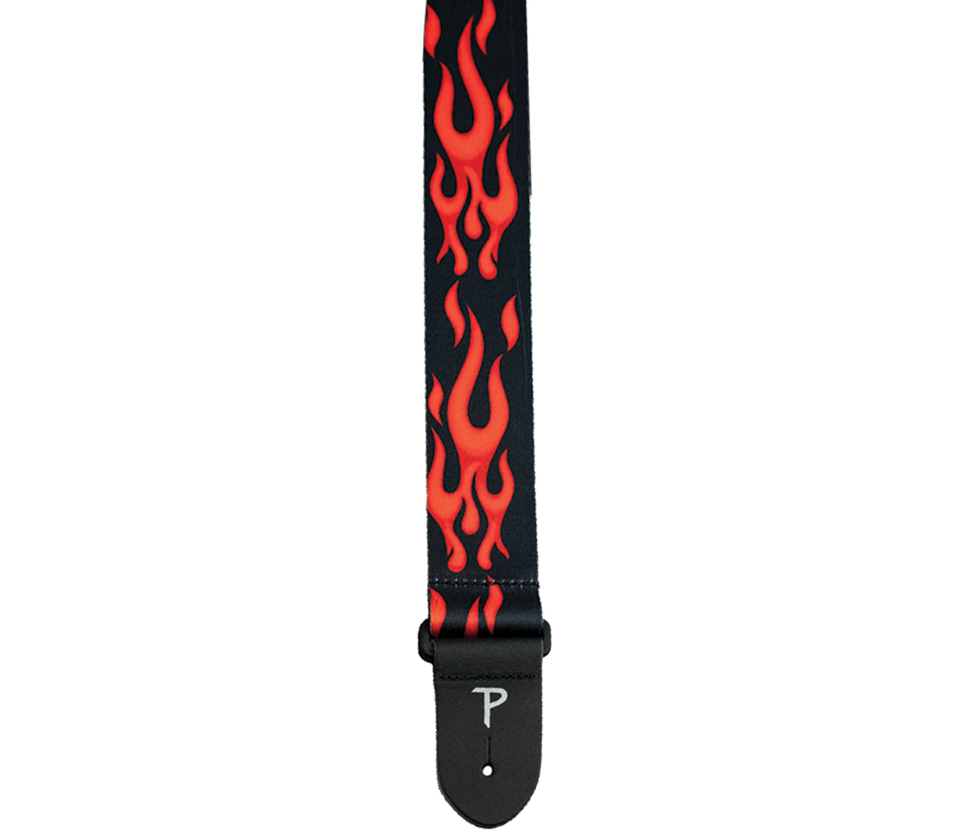 2 Red Flames Design on Polyester Guitar Strap