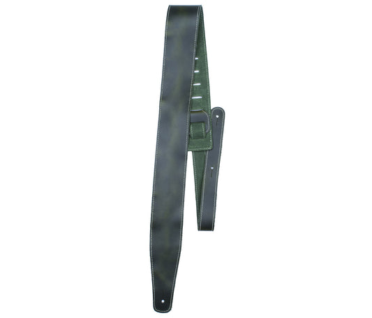 2.5 Green Baseball Leather Guitar Strap