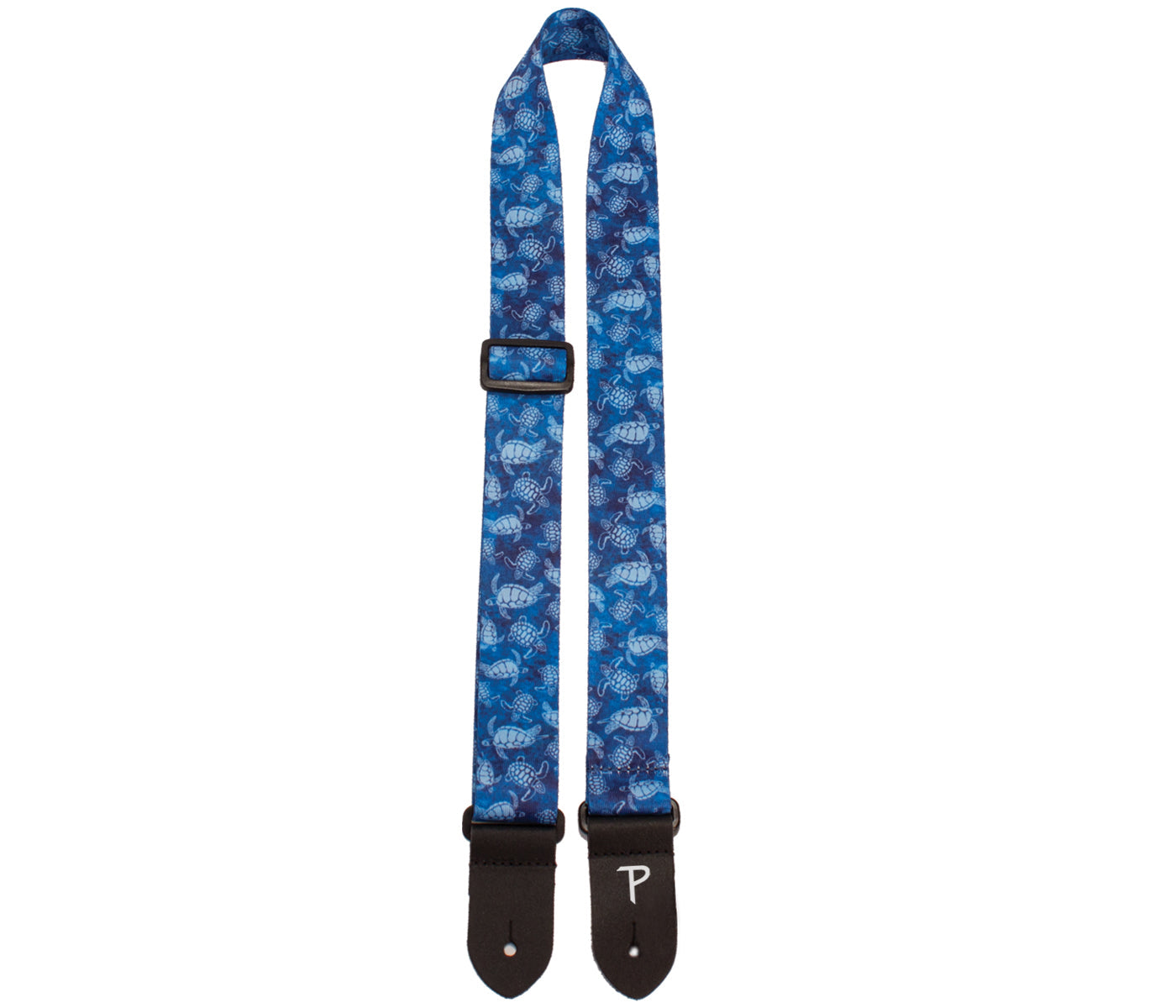 1.5 wide Blue Sea Turtles Design on Polyester Ukulele Strap