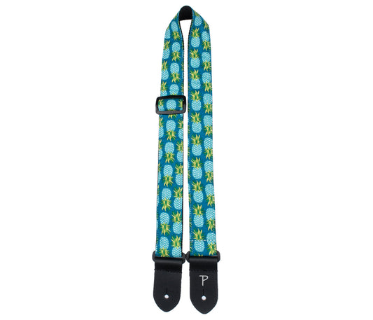 1.5 Teal Pineapple Fabric Ukulele Strap