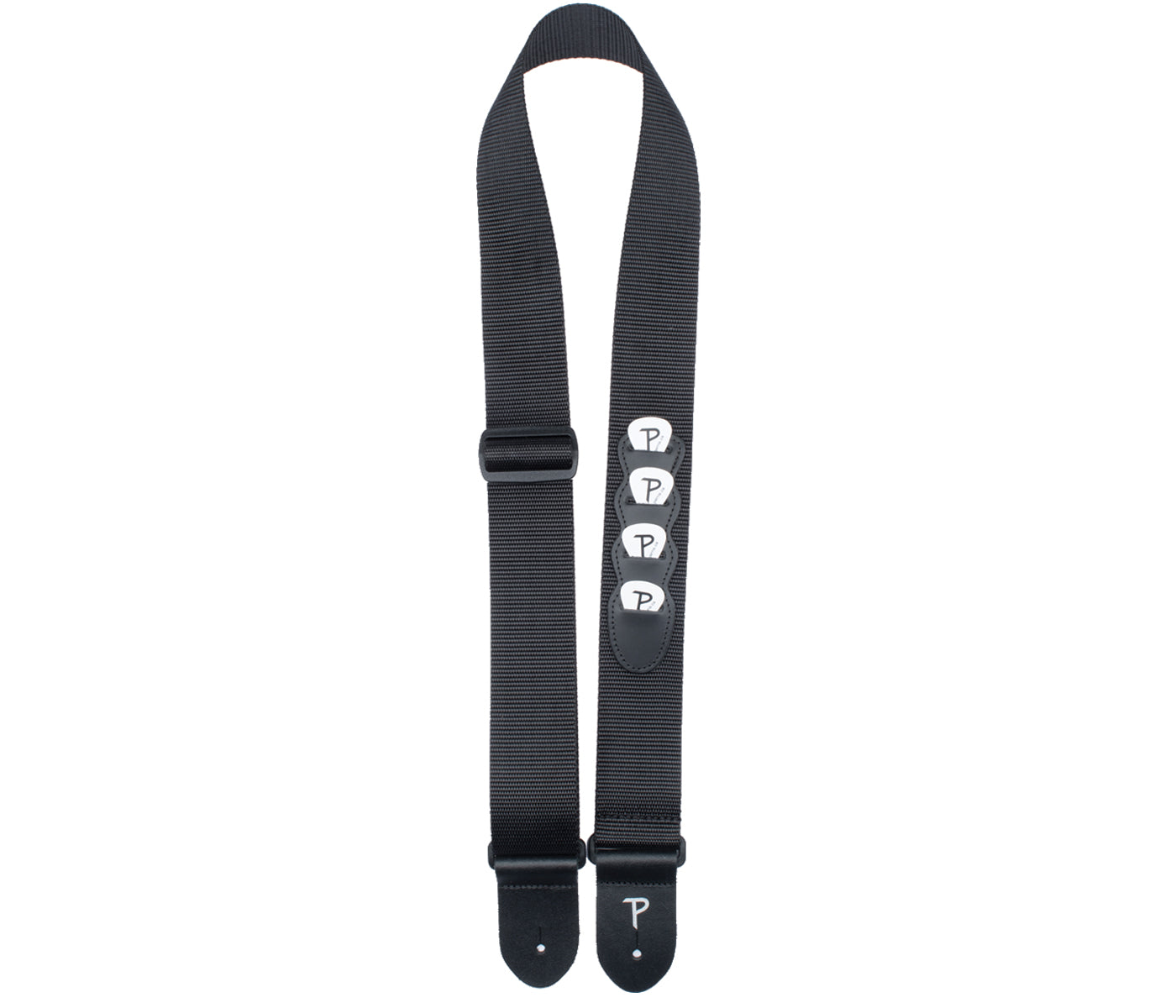 2 Black Nylon Strap with Leather Pick Pocket