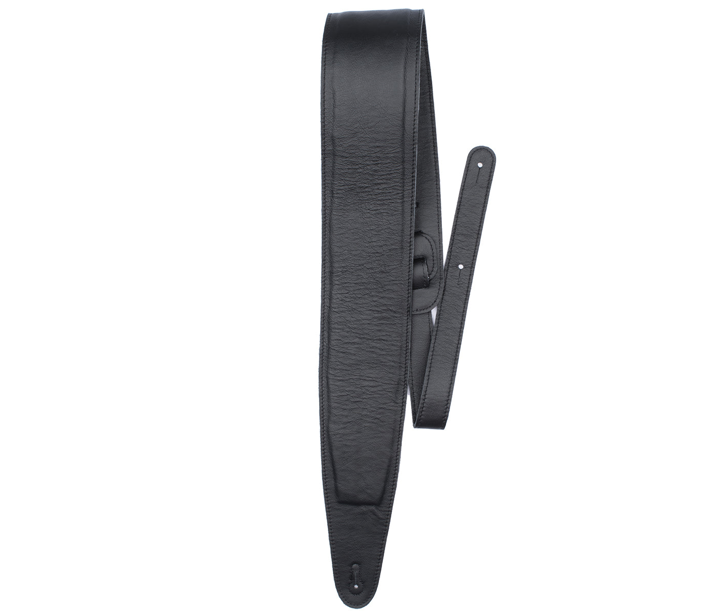 3.5 Black Padded Leather Guitar Strap