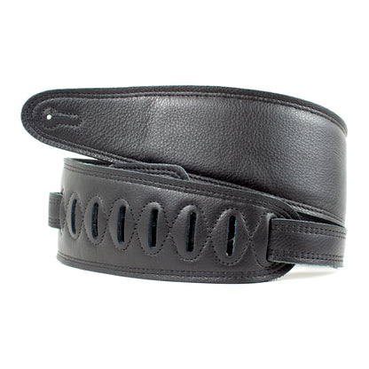 Black Padded Leather Guitar Strap
