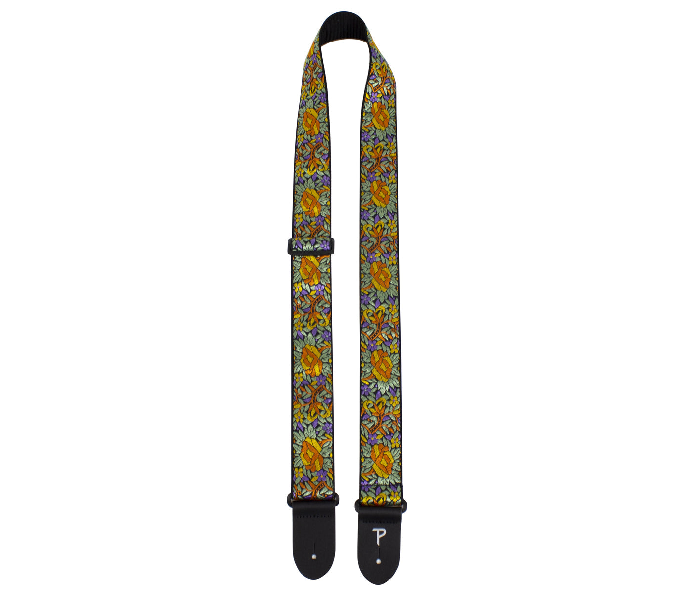 Multicolored Flower Pattern Jacquard Guitar Strap