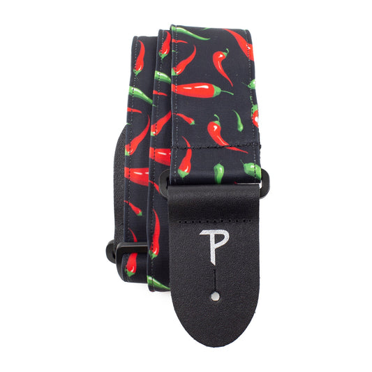 2 RED PEPPERS PRINTED FABRIC GUITAR STRAP