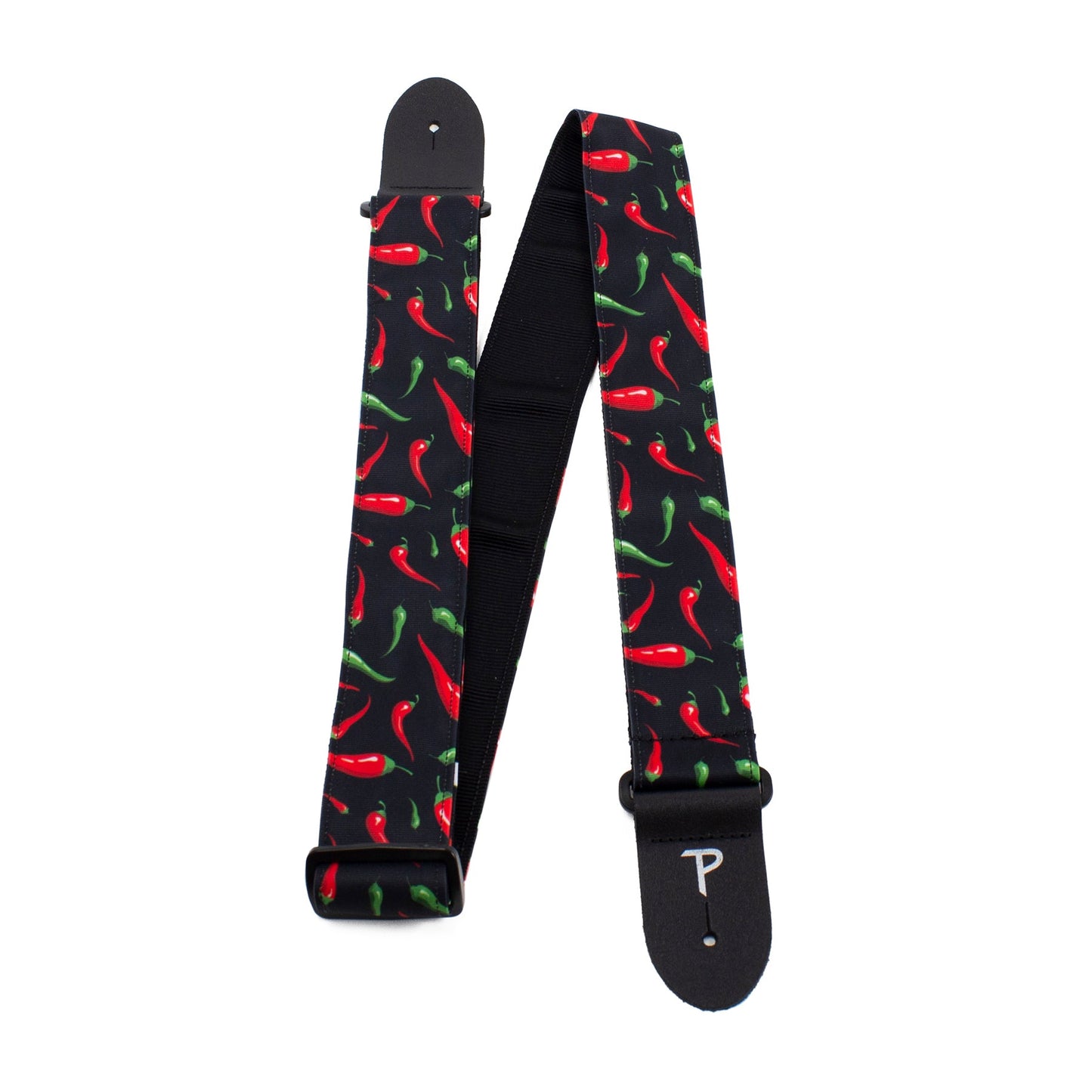 2 RED PEPPERS PRINTED FABRIC GUITAR STRAP