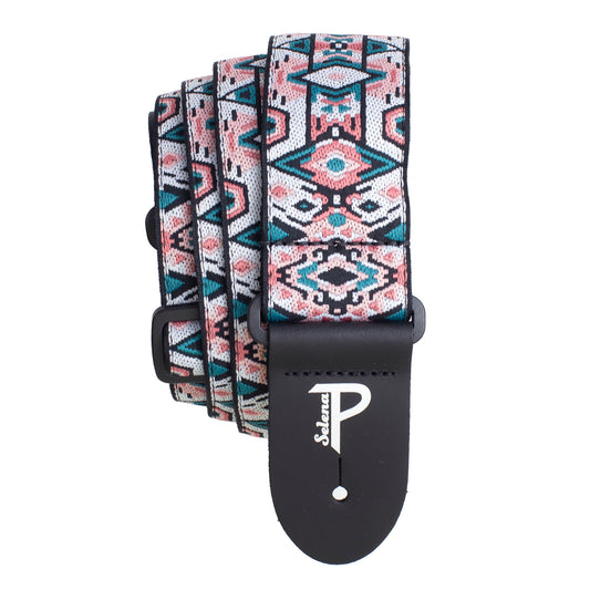 2 HOPE COLLECTION GEOMETRIC JACQUARD GUITAR STRAP