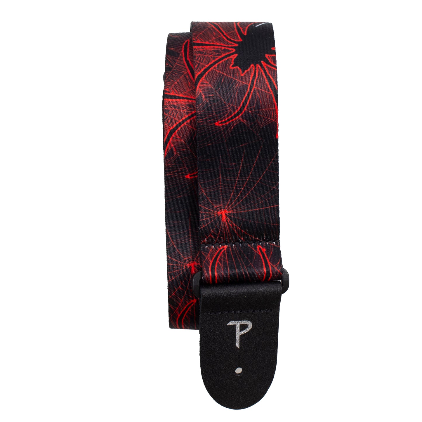 RED SPIDERS DESIGN POLYESTER GUITAR STRAP