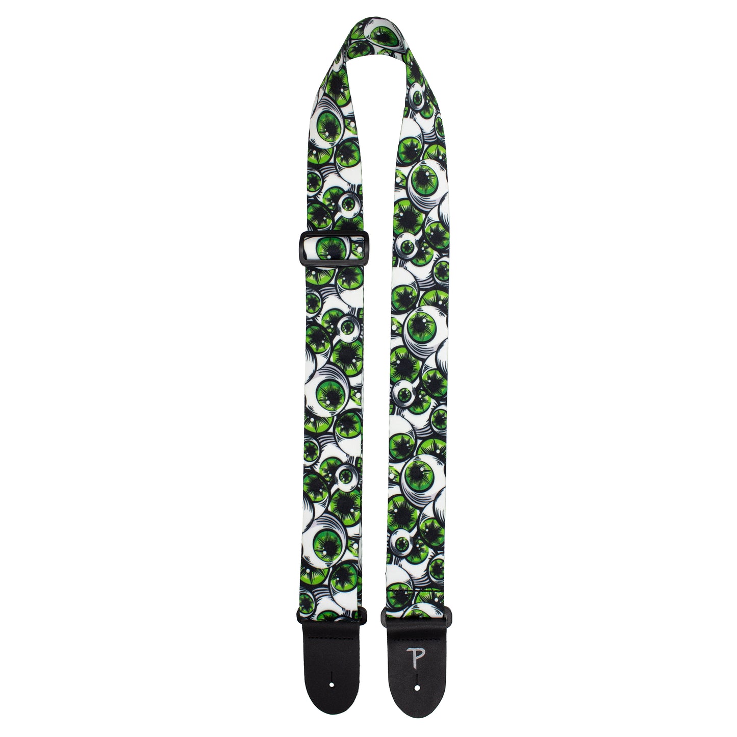 GREEN EYEBALLS DESIGN POLYESTER GUITAR STRAP