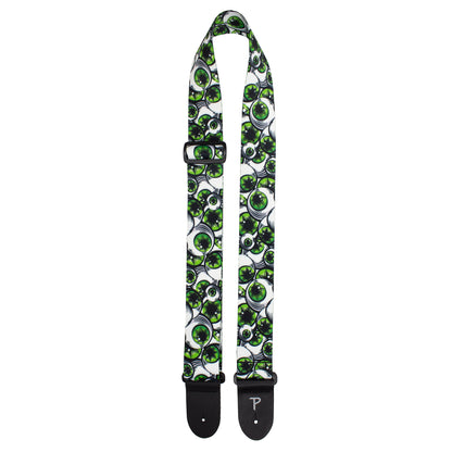 GREEN EYEBALLS DESIGN POLYESTER GUITAR STRAP