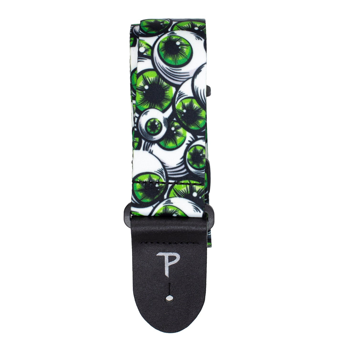 GREEN EYEBALLS DESIGN POLYESTER GUITAR STRAP