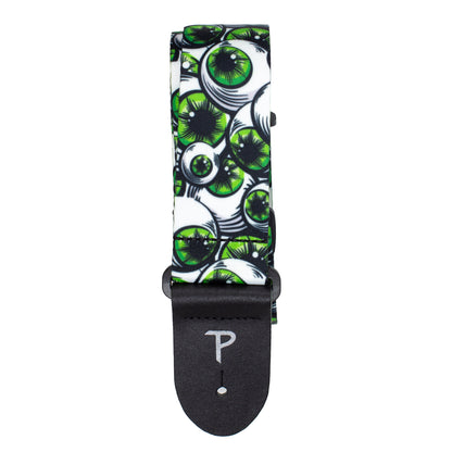 GREEN EYEBALLS DESIGN POLYESTER GUITAR STRAP