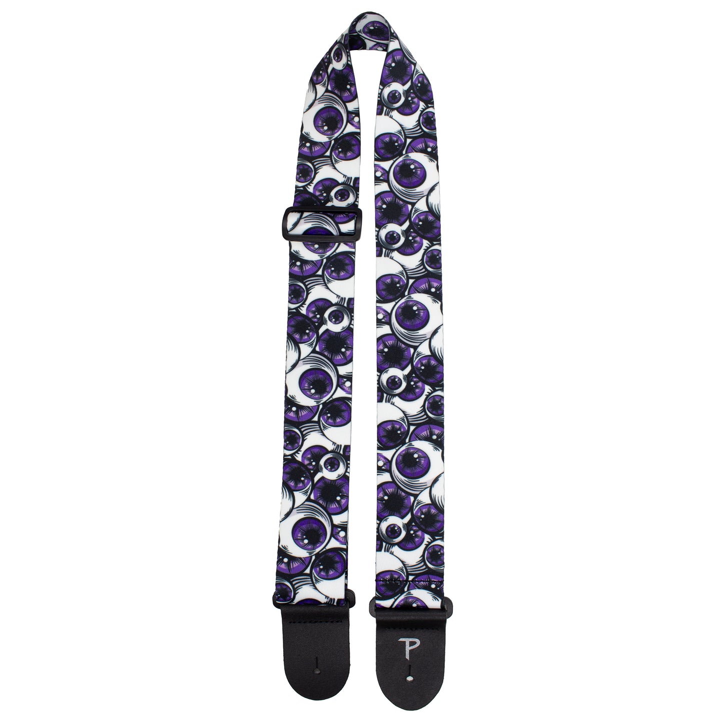 PURPLE EYEBALLS DESIGN POLYESTER GUITAR STRAP