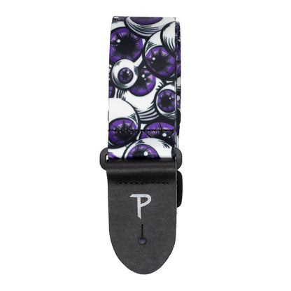 PURPLE EYEBALLS DESIGN POLYESTER GUITAR STRAP