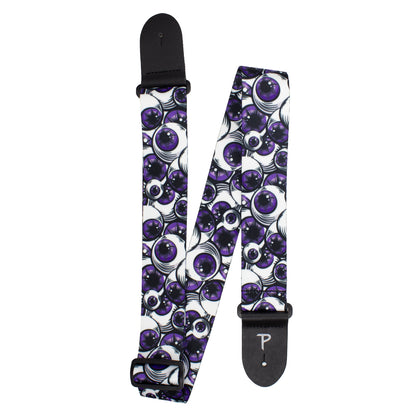 PURPLE EYEBALLS DESIGN POLYESTER GUITAR STRAP