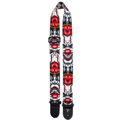 EVIL CLOWN DESIGN POLYESTER GUITAR STRAP