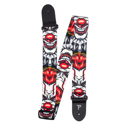 EVIL CLOWN DESIGN POLYESTER GUITAR STRAP