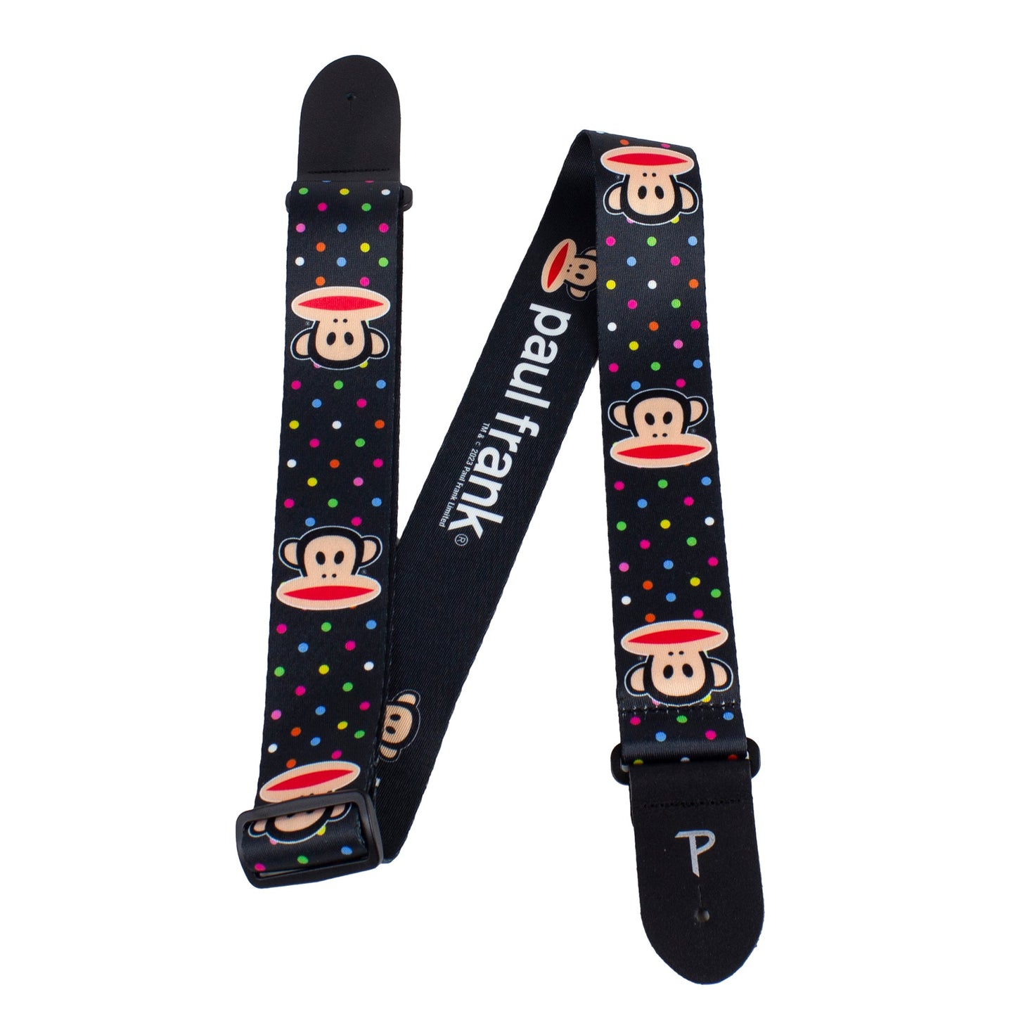 PAUL FRANK OFFICIAL LICENSING MULTI COLOR MINI DOTS JULIUS POLYESTER GUITAR STRAP