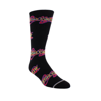 AEROSMITH ROCK TOUR ALL OVER LOGO CREW SOCK, 1 PAIR