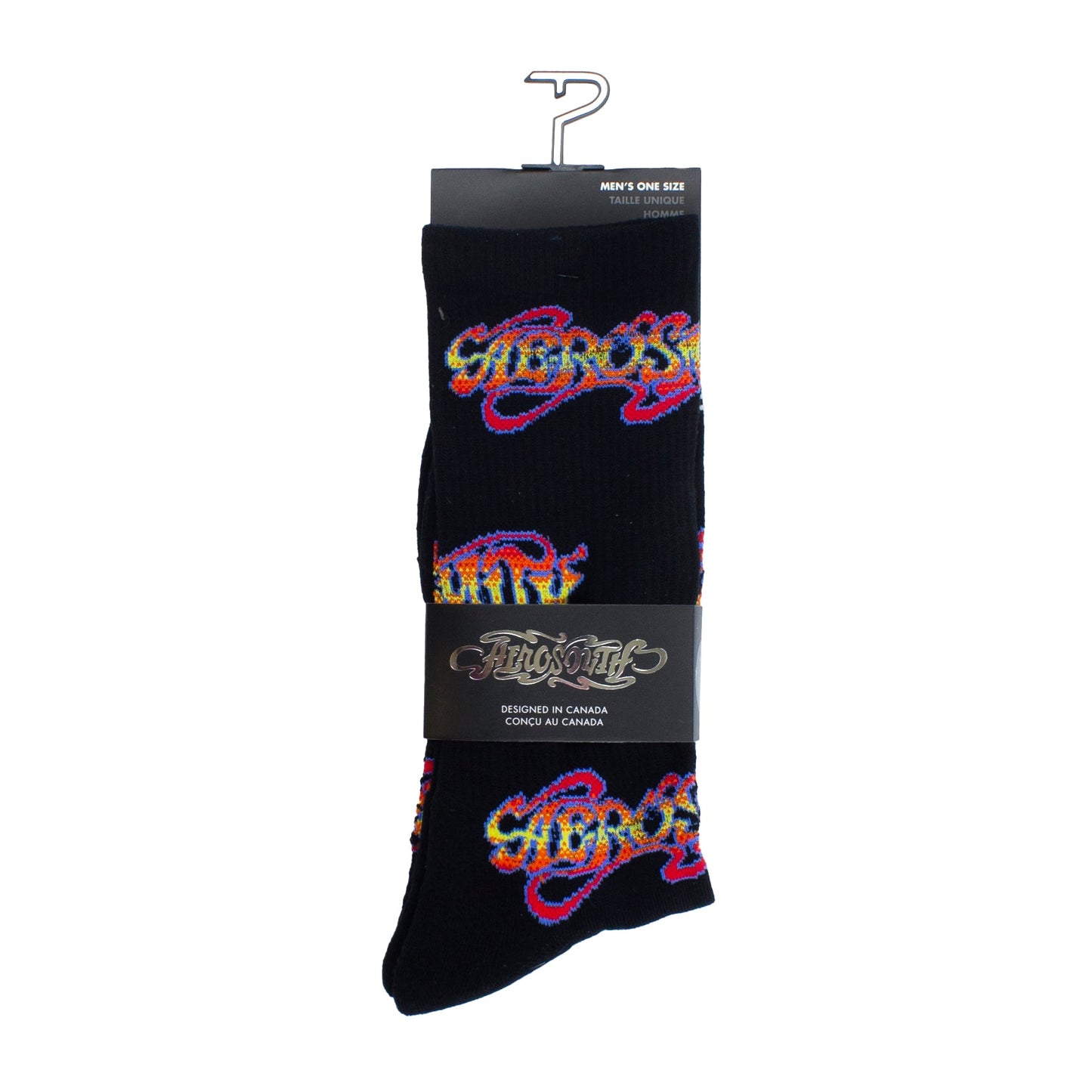 AEROSMITH ROCK TOUR ALL OVER LOGO CREW SOCK, 1 PAIR