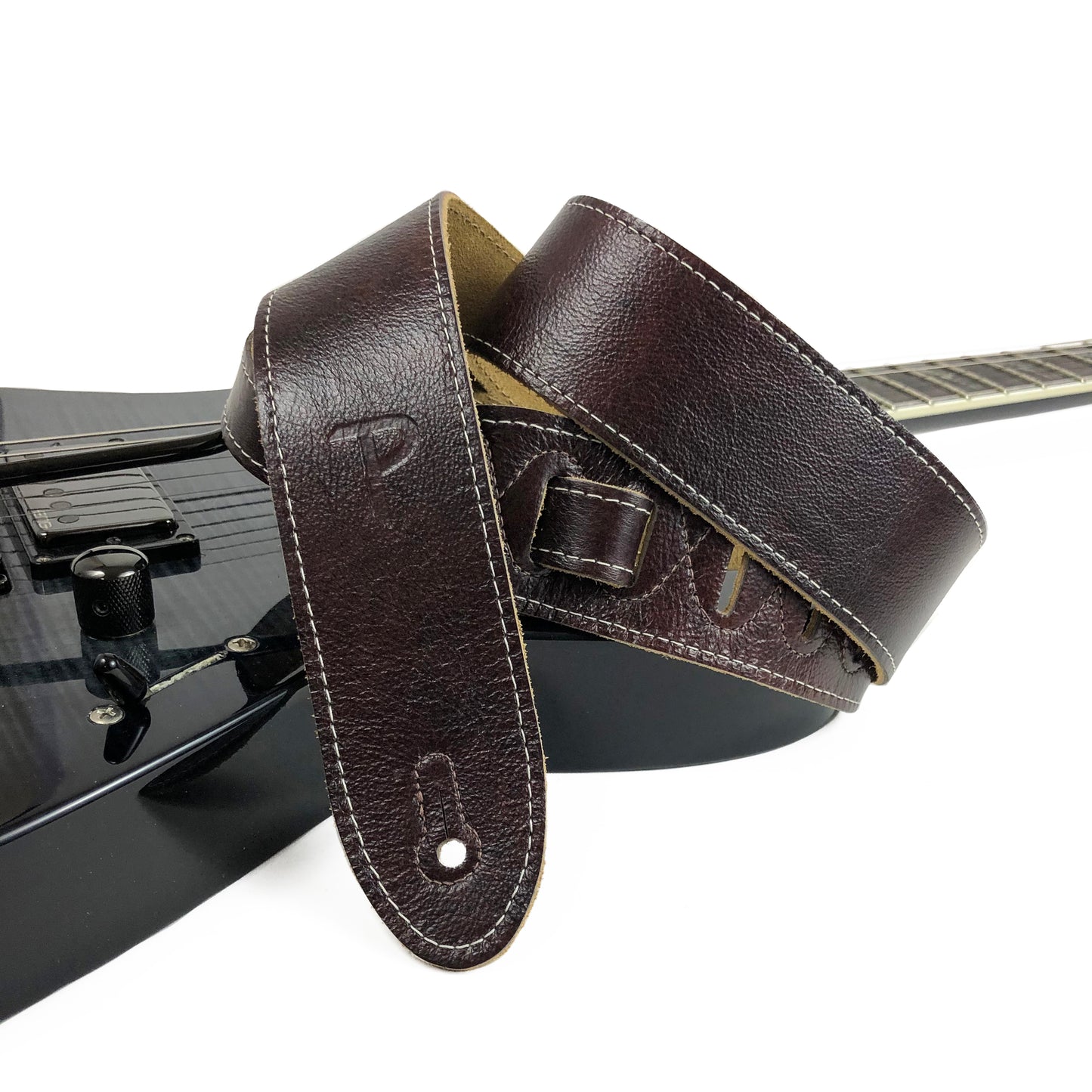 Chocolate Brown Deluxe Soft Italian Garment Leather Guitar Strap