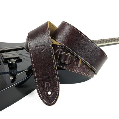 Chocolate Brown Deluxe Soft Italian Garment Leather Guitar Strap
