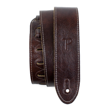Chocolate Brown Deluxe Soft Italian Garment Leather Guitar Strap