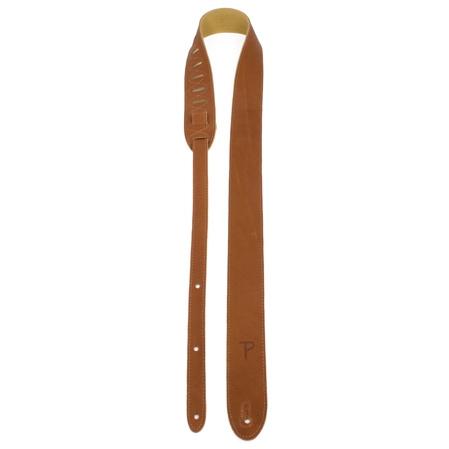 Camel Deluxe Soft Italian Garment Leather Guitar Strap