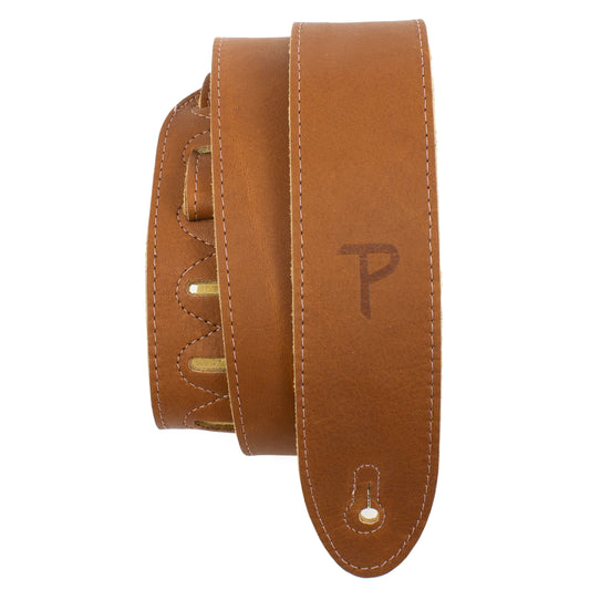 Camel Deluxe Soft Italian Garment Leather Guitar Strap