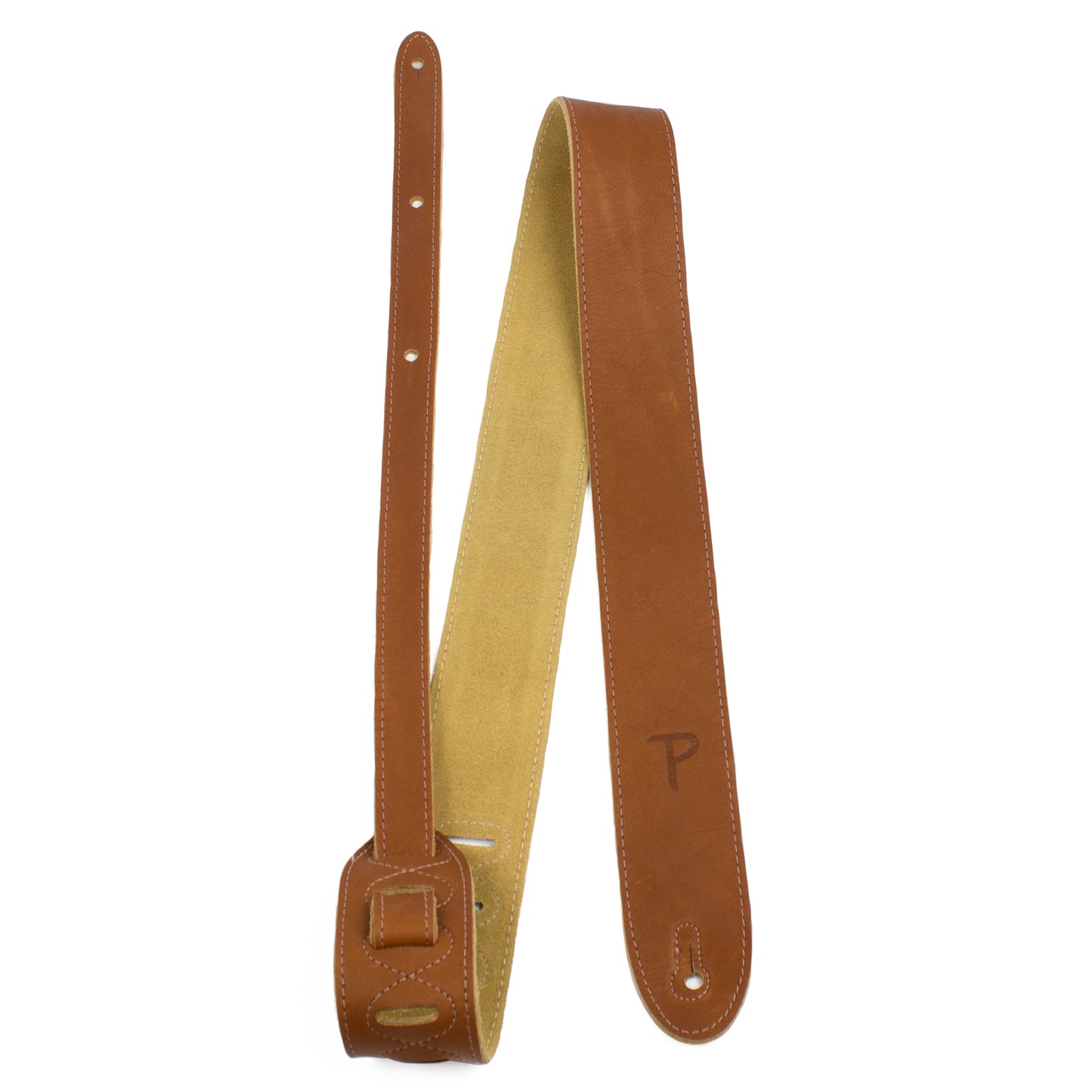Camel Deluxe Soft Italian Garment Leather Guitar Strap