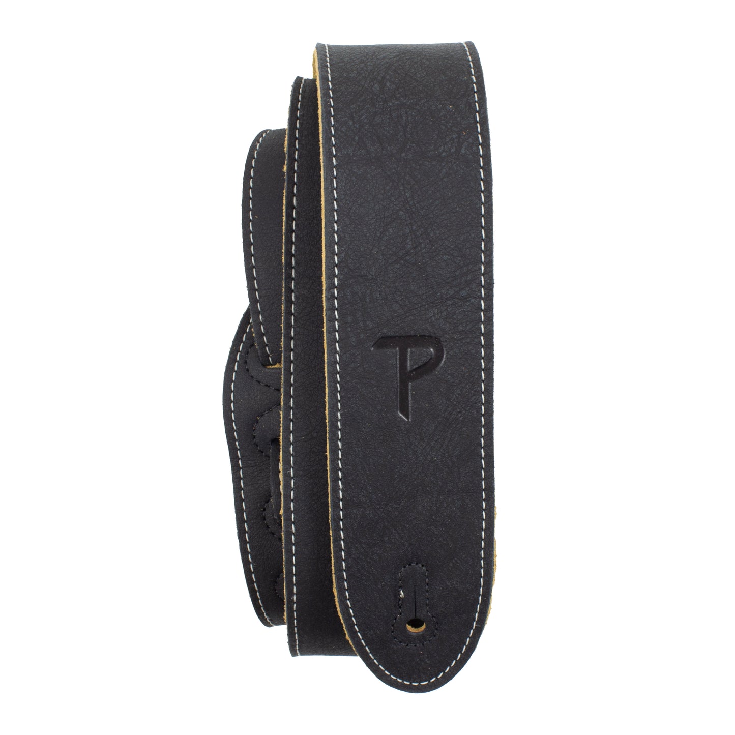 Black Ink Deluxe Soft Italian Garment Leather Guitar Strap