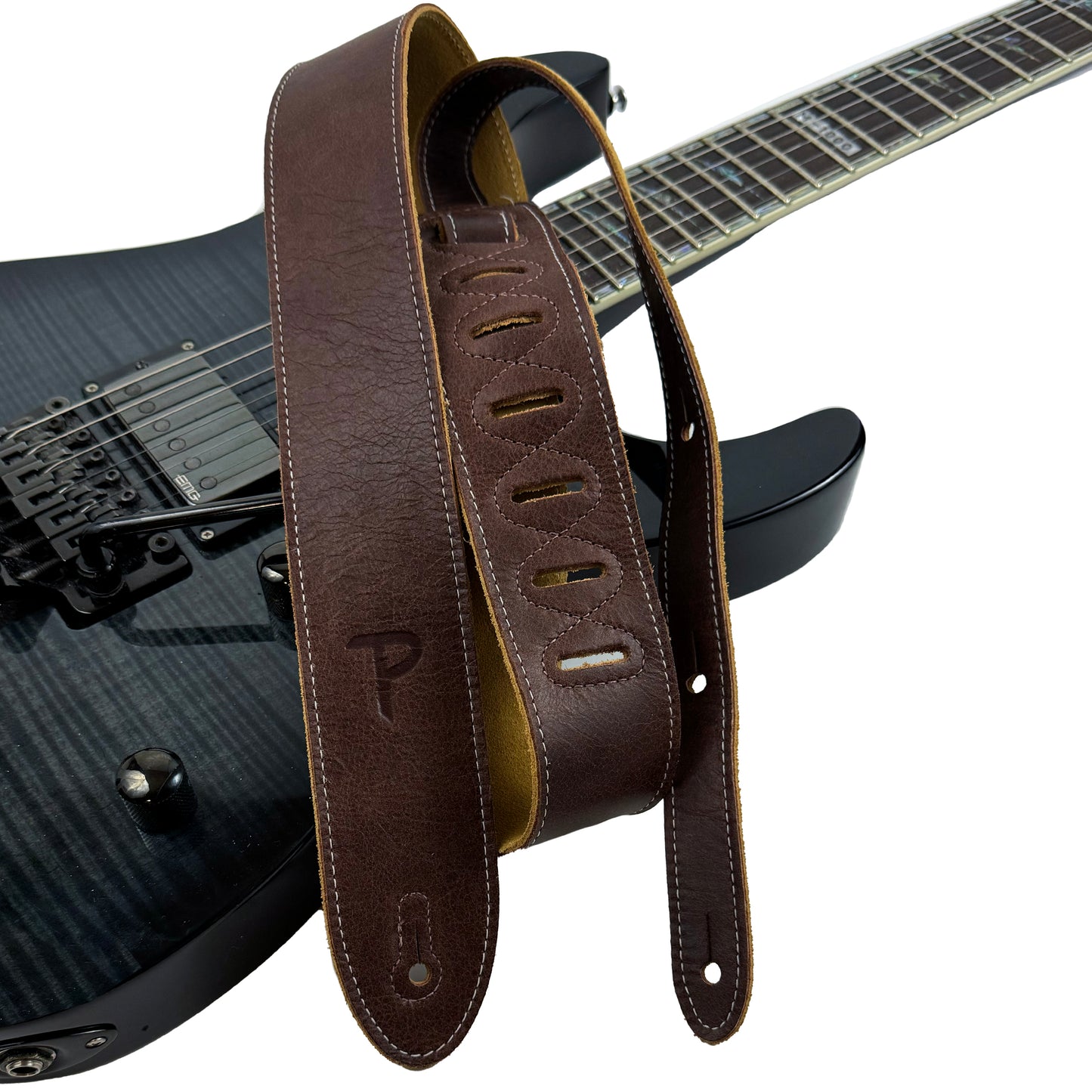 Truffle Colour Deluxe Soft Italian Garment Leather Guitar Strap