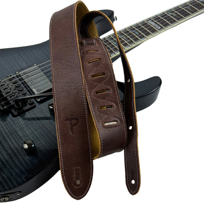 Truffle Colour Deluxe Soft Italian Garment Leather Guitar Strap