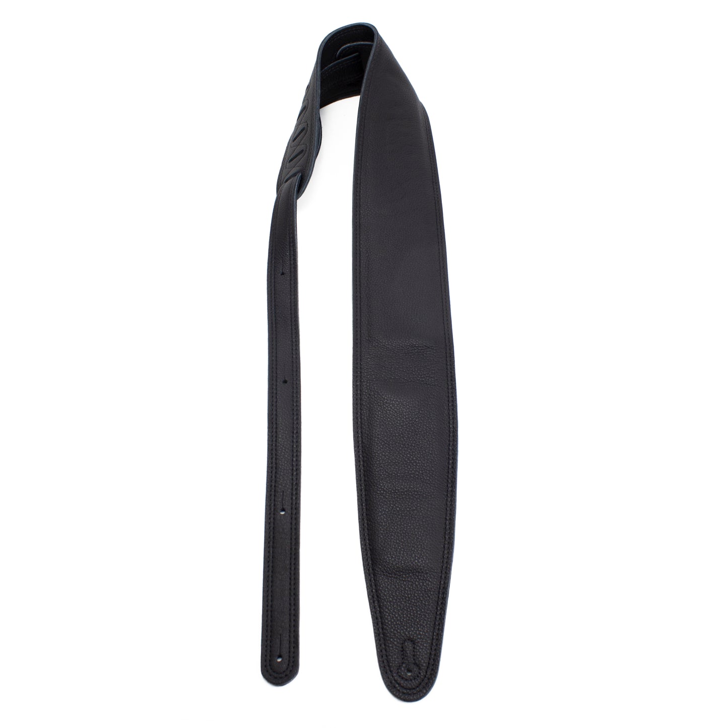 Black Padded Leather Guitar Strap