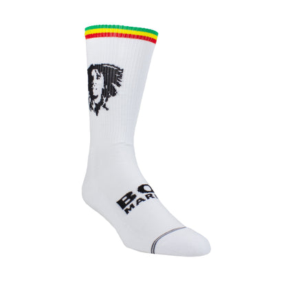 BOB MARLEY SILHOUETTE WHITE CREW, 1 PAIR