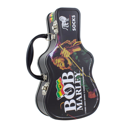 BOB MARLEY GUITAR TIN SOCK BOX, 3 PAIR