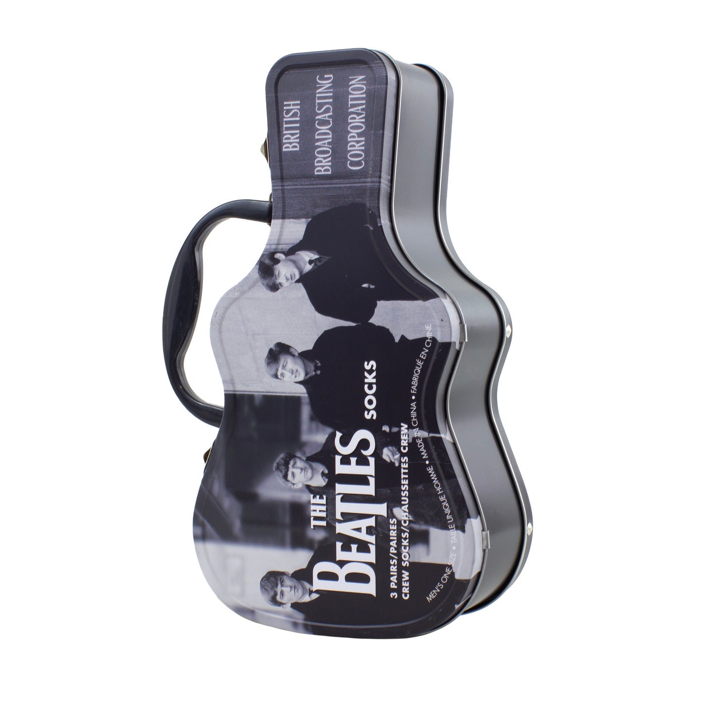 THE BEATLES GUITAR TIN SOCK BOX, 3 PAIR
