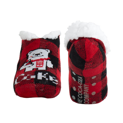 COKE POLAR BEAR FUZZY NON-SLIP GRIPPERS, WOMEN'S 1 PAIR