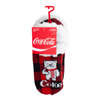 COKE POLAR BEAR FUZZY NON-SLIP GRIPPERS, WOMEN'S 1 PAIR