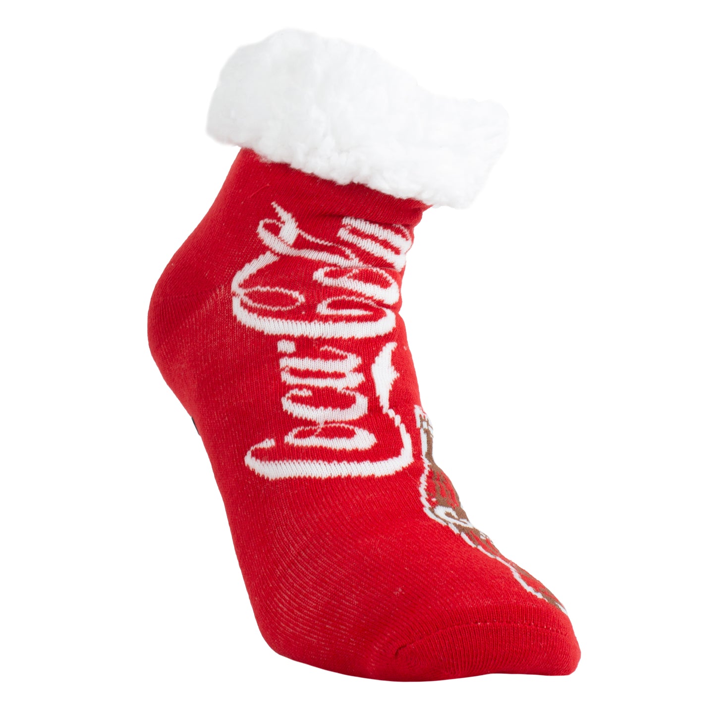 COKE VINTAGE BOTTLE FUZZY NON-SLIP GRIPPERS, WOMEN'S 1 PAIR