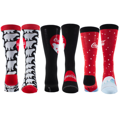 COCA COLA POLAR BEARS&nbsp;GIFT BOX, 3 PAIR