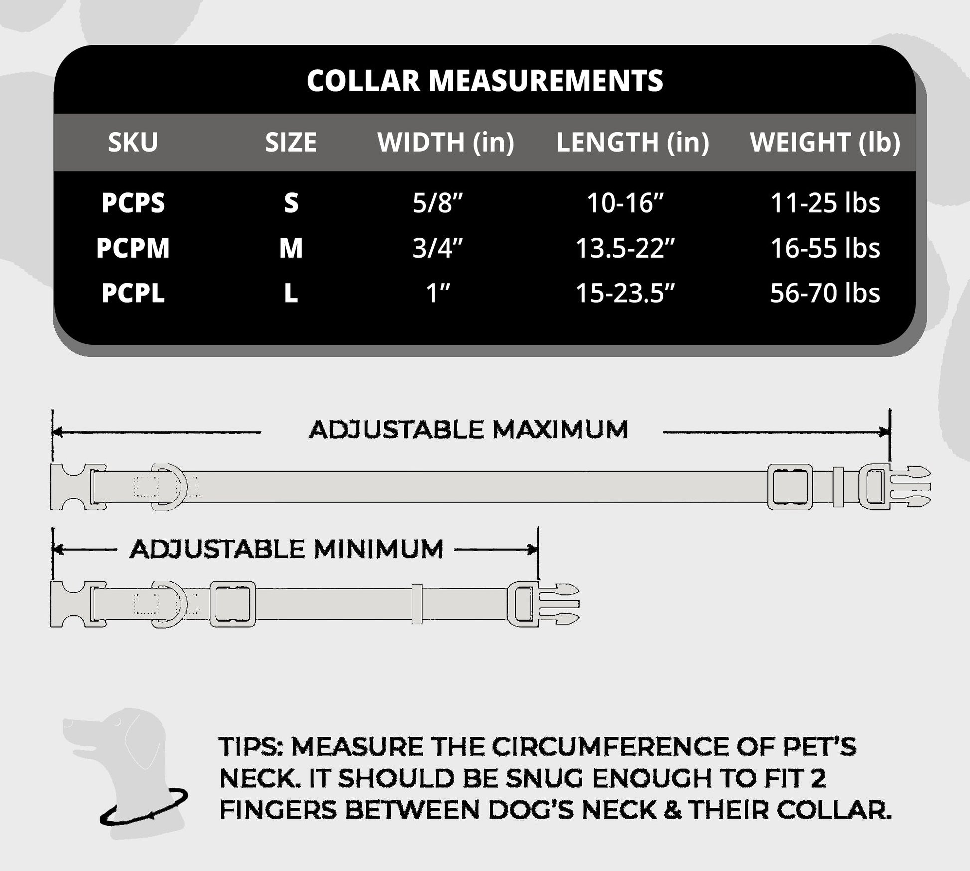 starlight twinkle unicorn, perri's pet products, dog collar, size chart