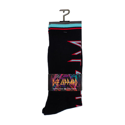 DEF LEPPARD LOGO BLACK CREW, 1 PAIR