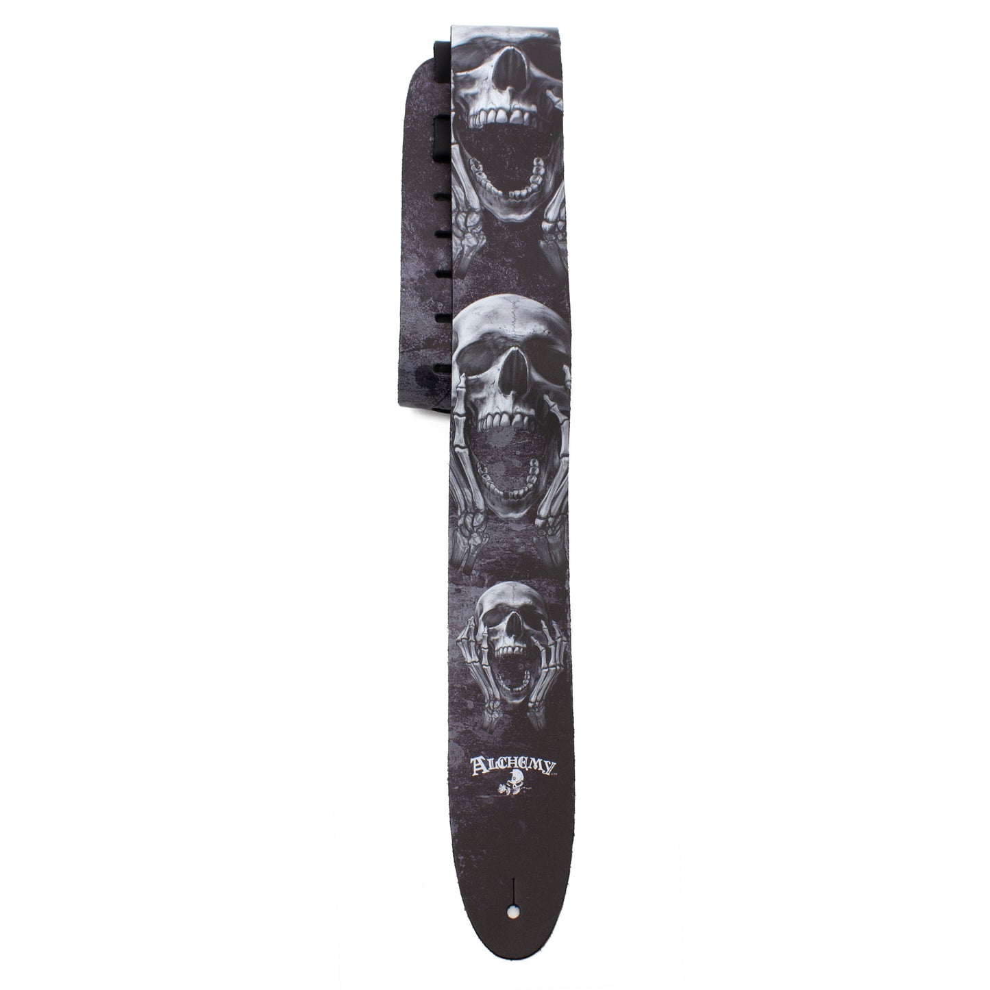ALCHEMY THE SCREAM PRINTED LEATHER GUITAR STRAP