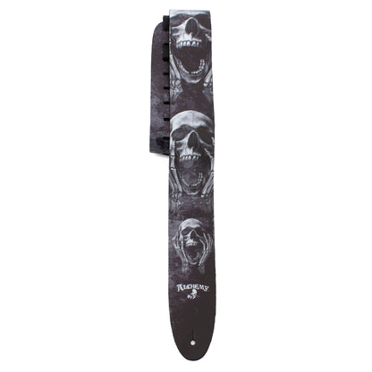 ALCHEMY THE SCREAM PRINTED LEATHER GUITAR STRAP